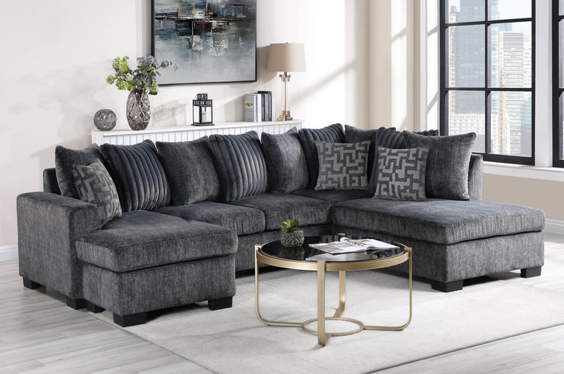 Prism Charcoal Gray Sectional Living Room Collection
