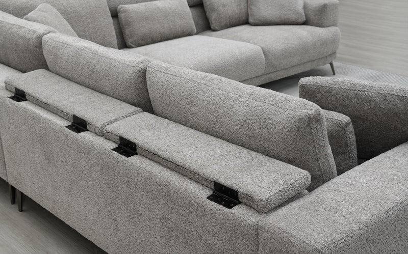 Colección de sala de estar seccional Sierra Gray
