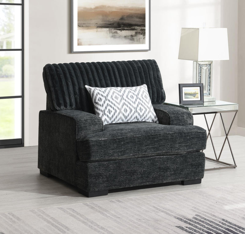 Keith Charcoal Gray Living Room Collection