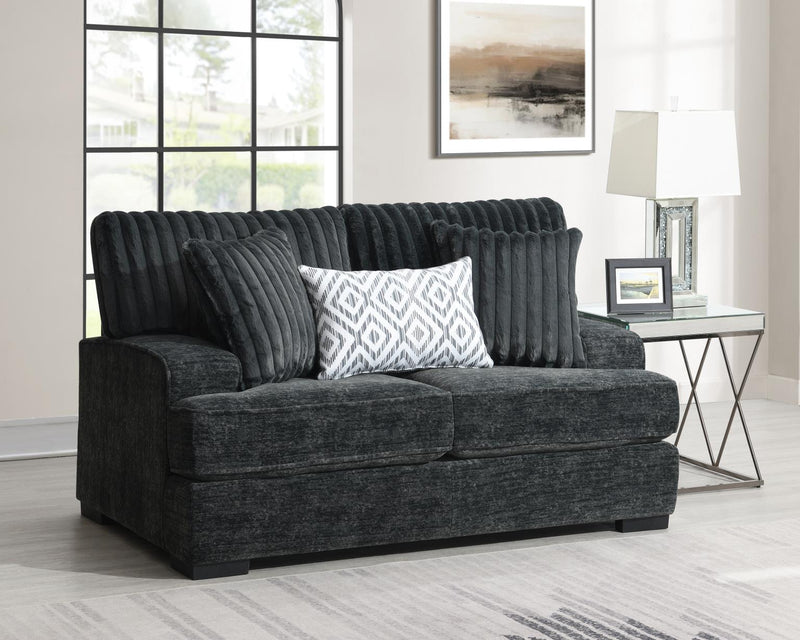 Keith Charcoal Gray Living Room Collection