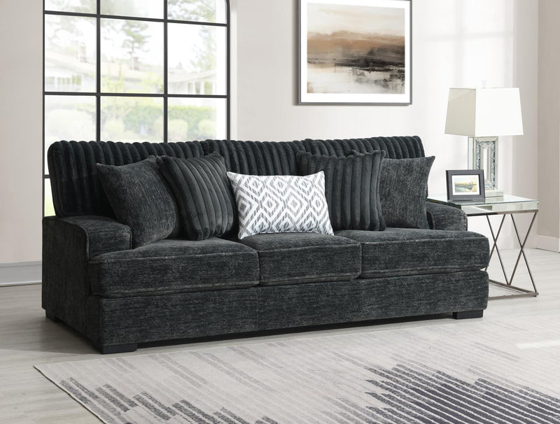 Keith Charcoal Gray Living Room Collection