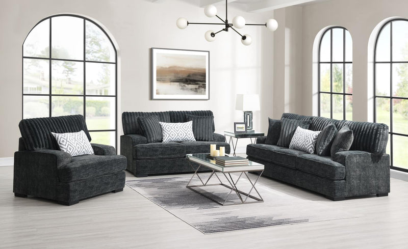 Keith Charcoal Gray Living Room Collection