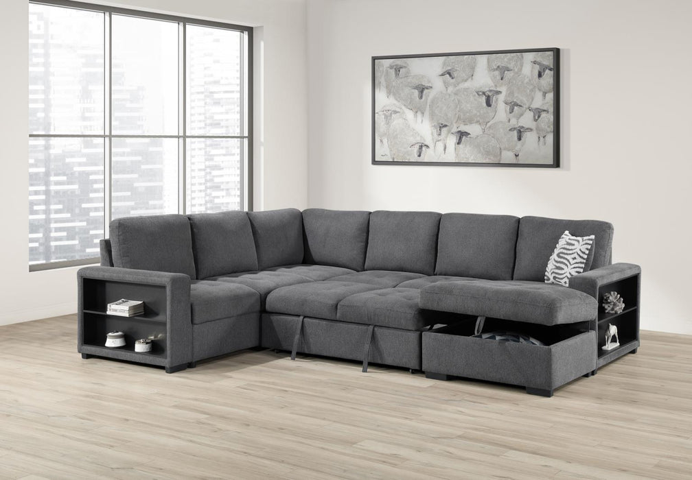 Gray 3 Pc Sectional W/Usb (Type A+C)