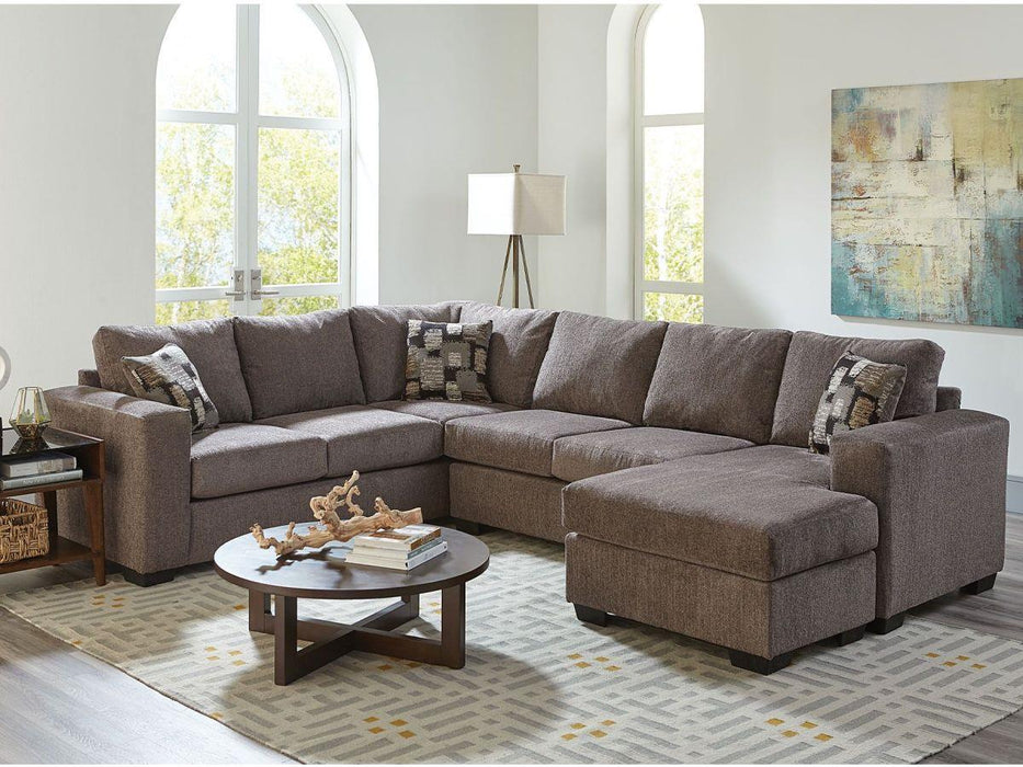 Gray Chenille 3 Pc Sectional