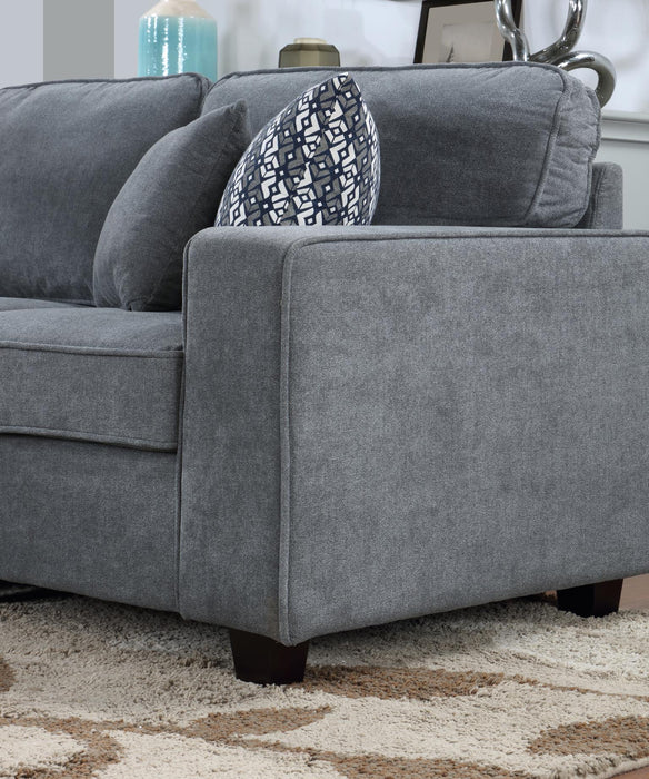 Gray Fabric 6 Pc Sectional (3 Armless Chairs)