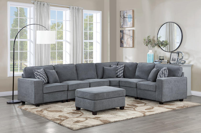 Colección de Sala de Estar Seccional Ayrshire Gray