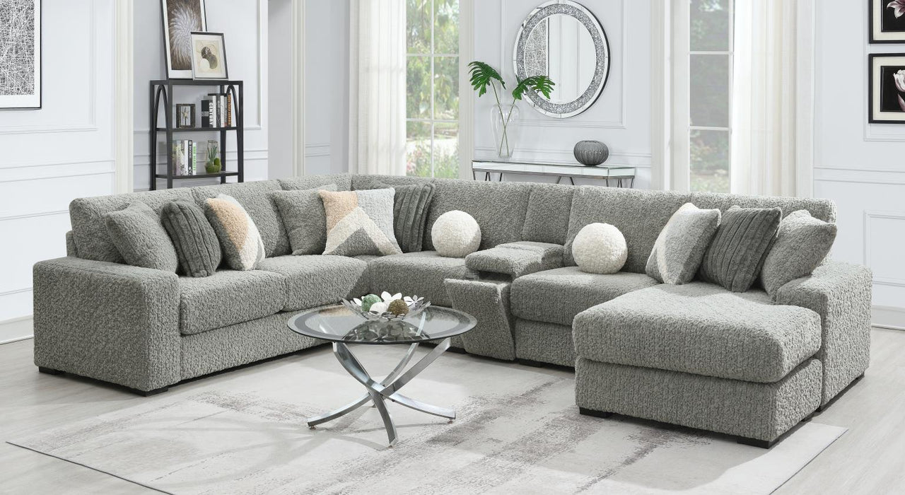 6PC SETIONAL WITH RIGHT CHAISE AS SHOWN IN MAIN PHOTO (1 LAF + 1 W + 2 AC + 1 CN + 1 RAC)