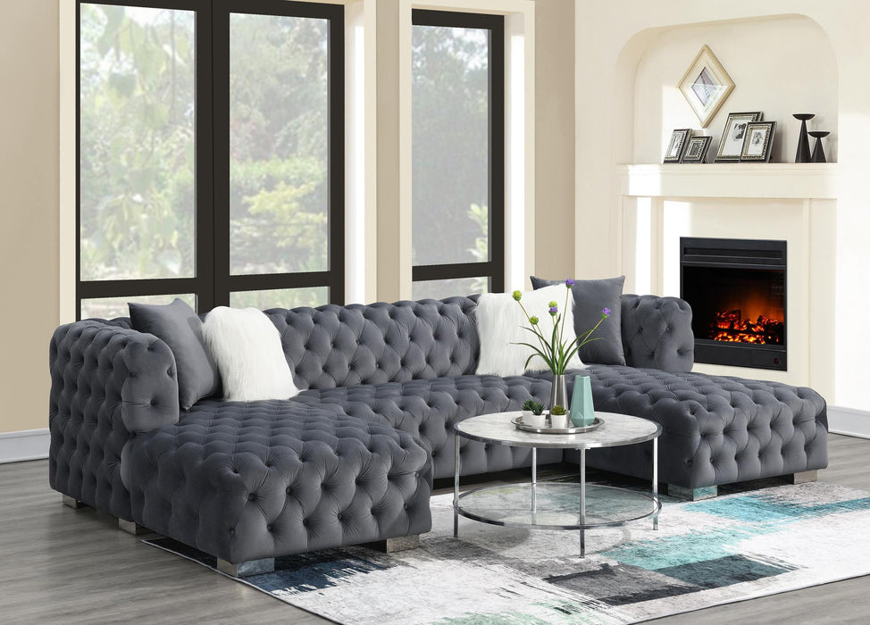 Dark Gray 3 Pc Sectional (Two Chaises)