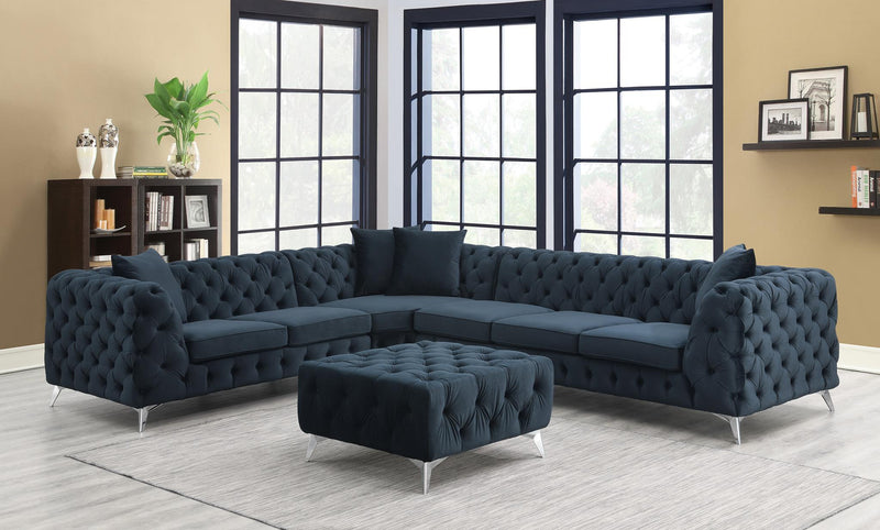 Juego de sala seccional Aspen Black Velvet