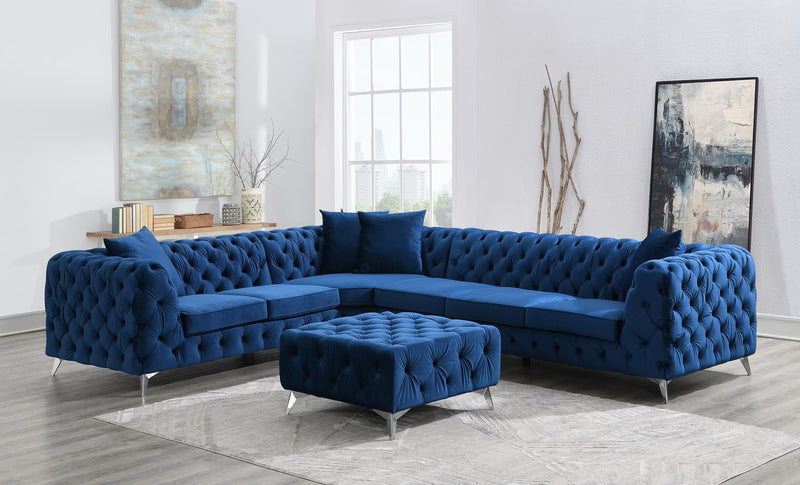 Juego de sala seccional Aspen Blue Velvet