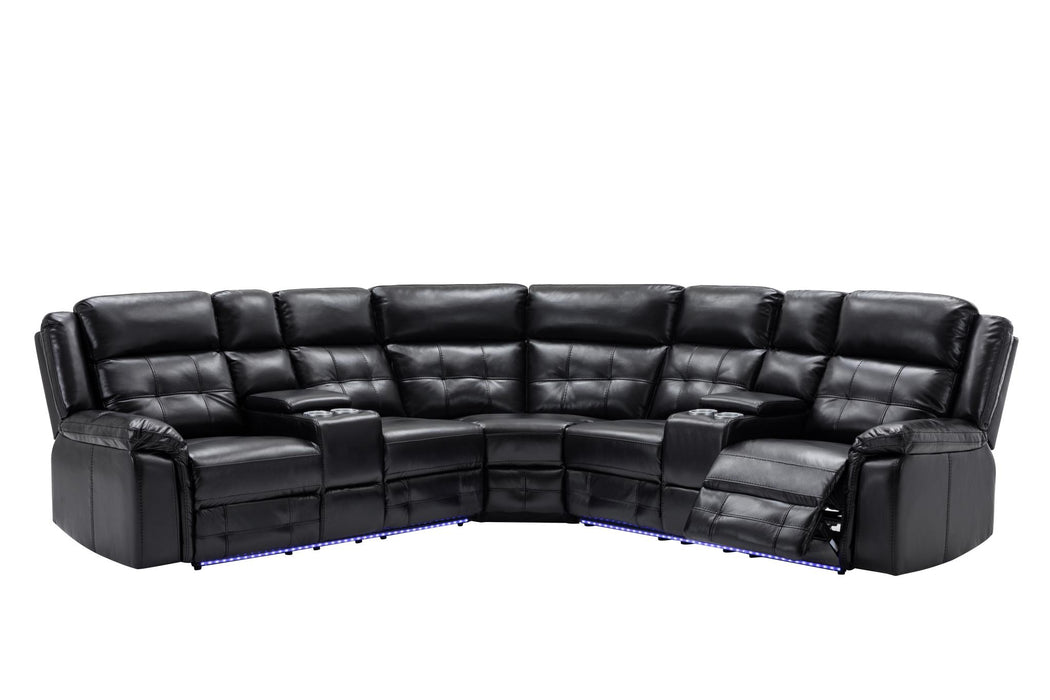 Philip Black 3 Pc Power Reclining Sectional