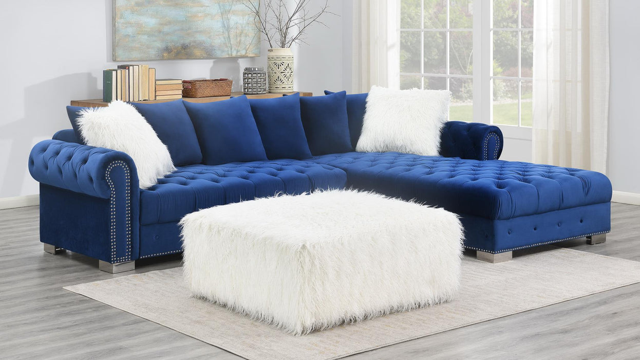 Navy Blue 2 Pc Sectional