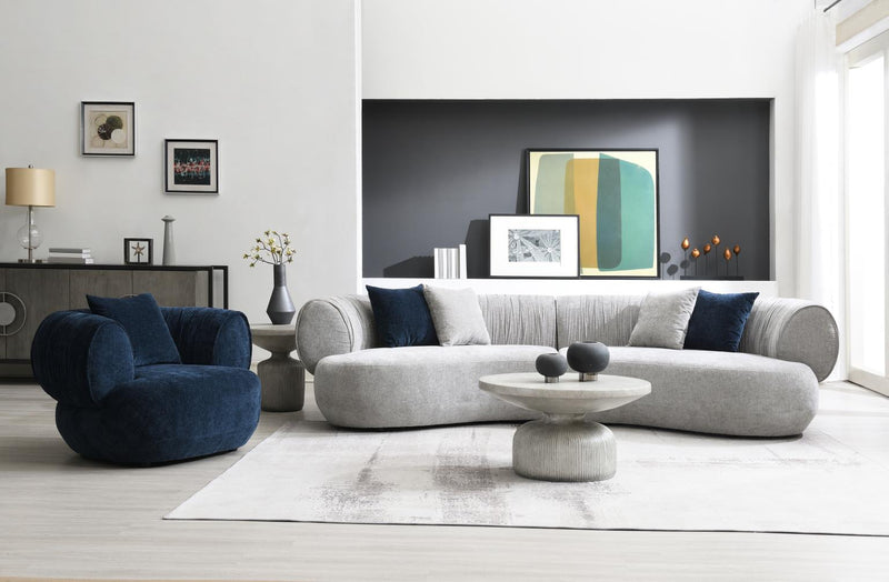 Colección de sala de estar seccional Azura gris claro