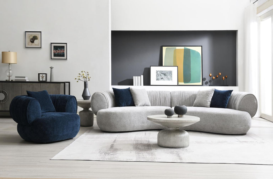 Gray Modern Curved Sofa