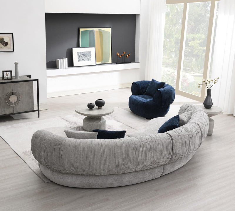 Colección de sala de estar seccional Azura gris claro