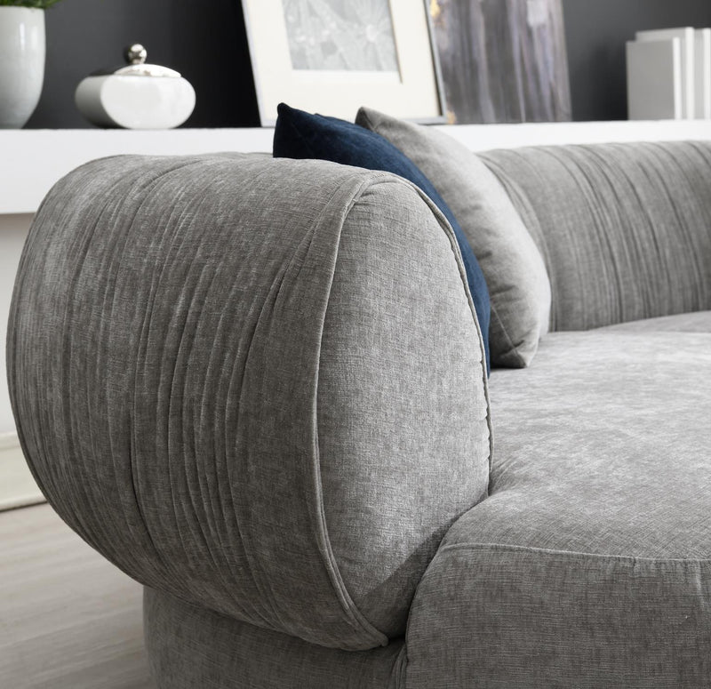 Colección de sala de estar seccional Azura gris claro