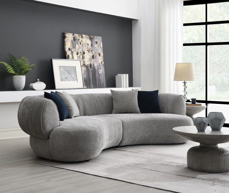 Colección de sala de estar seccional Azura gris claro