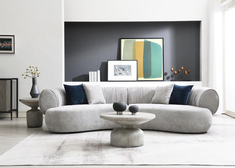 Colección de sala de estar seccional Azura gris claro