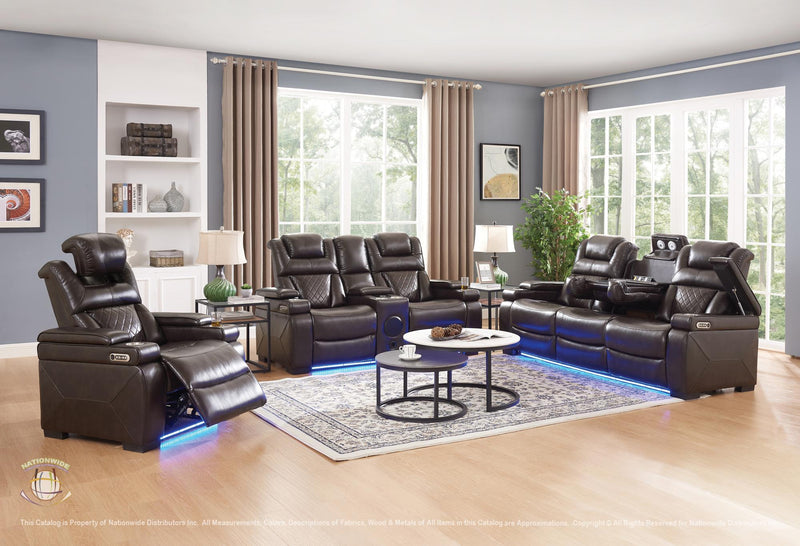 Sofá reclinable eléctrico doble Shiflettt con LED y USB, mesa abatible, luces de lectura y reposabrazos con almacenaje