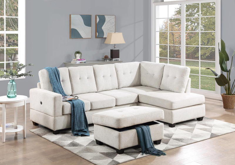 Abigail Beige Sectional Living Room Collection