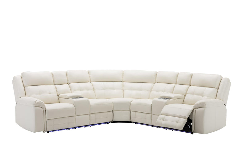 Seccional reclinable eléctrico de 3 piezas Philip White