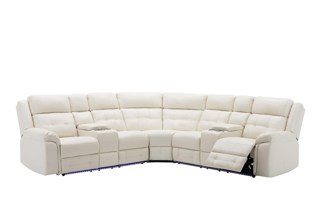 Philip White 3 Pc Power Reclining Sectional