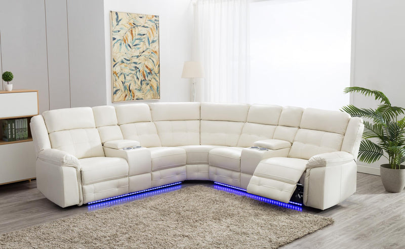Seccional reclinable eléctrico de 3 piezas Philip White