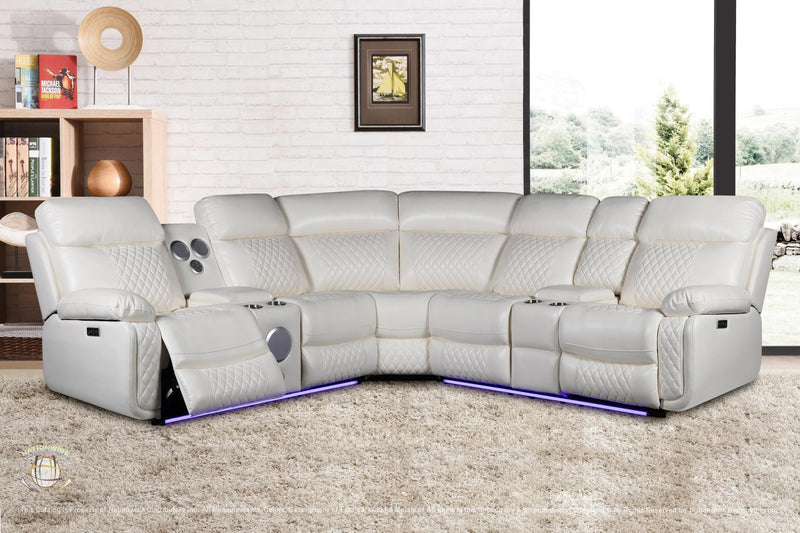 Seccional eléctrico Noe Led y Bluetooth con USB, Colección para sala de estar