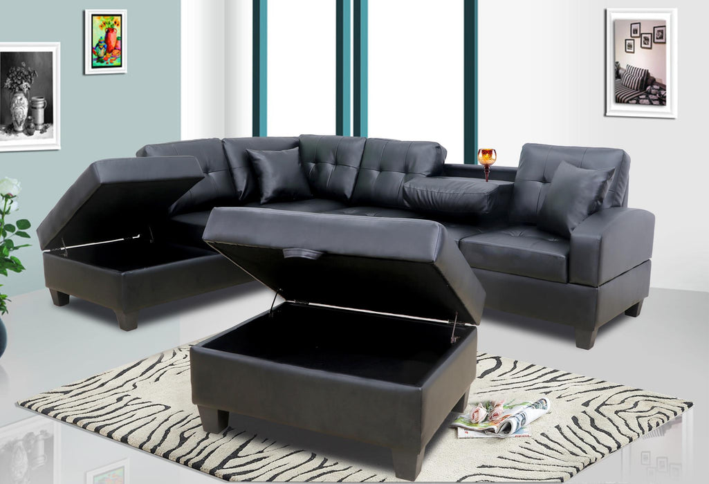 Black 2 Pc Sectional