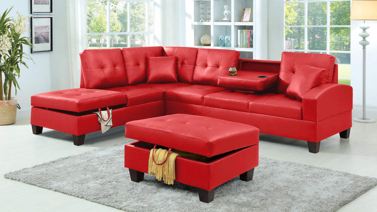 Red 2 Pc Sectional