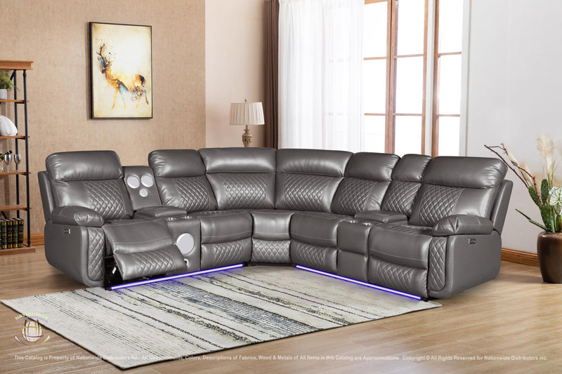 Goodrow Led & Bluetooth Power Sectional W/ USB Living Room Collection