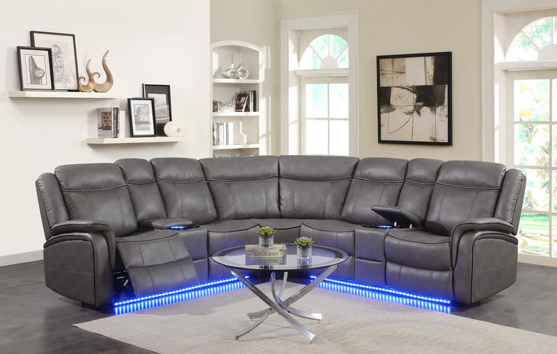 Seccional reclinable eléctrico de 3 piezas Henry Gray