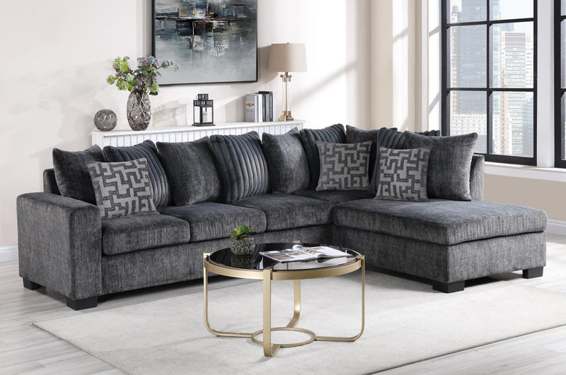 Amira Charcoal Gray Sectional Living Room Collection