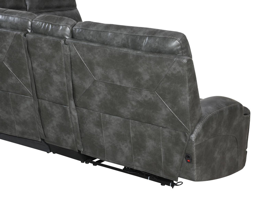 GRAY 6 PC POWER RECLINING SECTIONAL (2 PWR)