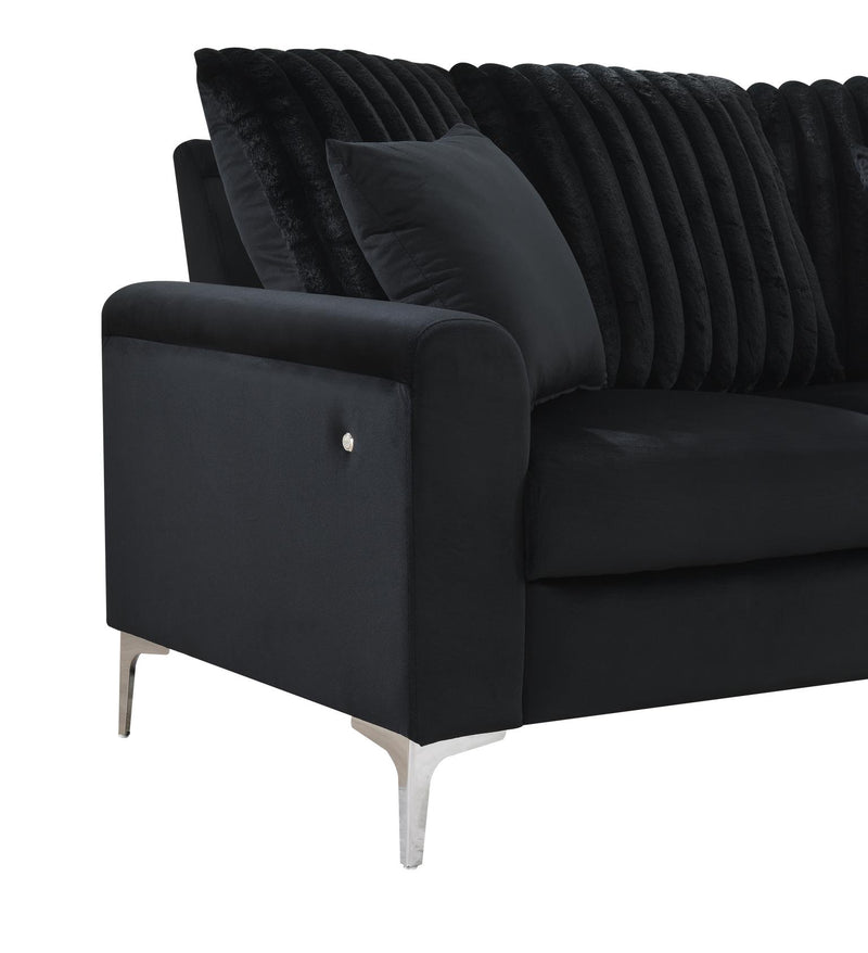SECCIONAL LED NEGRO DE 2 PIEZAS