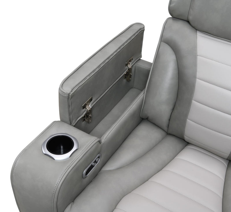 Dawn Two Tone Gray Power Reclining Sectional