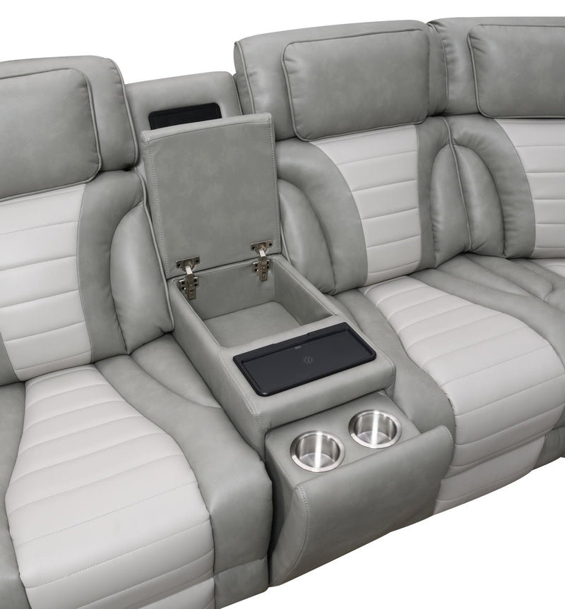 Dawn Two Tone Gray Power Reclining Sectional