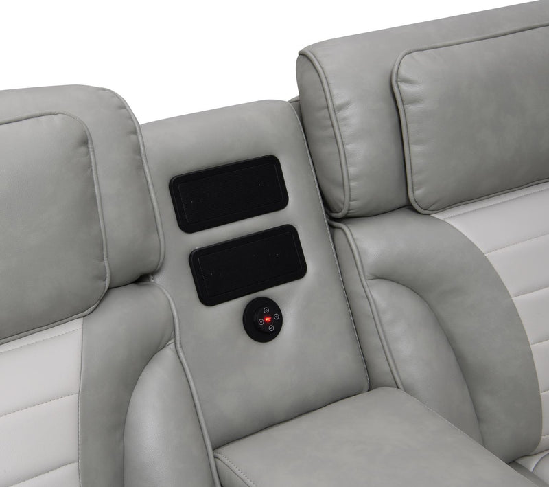 Dawn Two Tone Gray Power Reclining Sectional