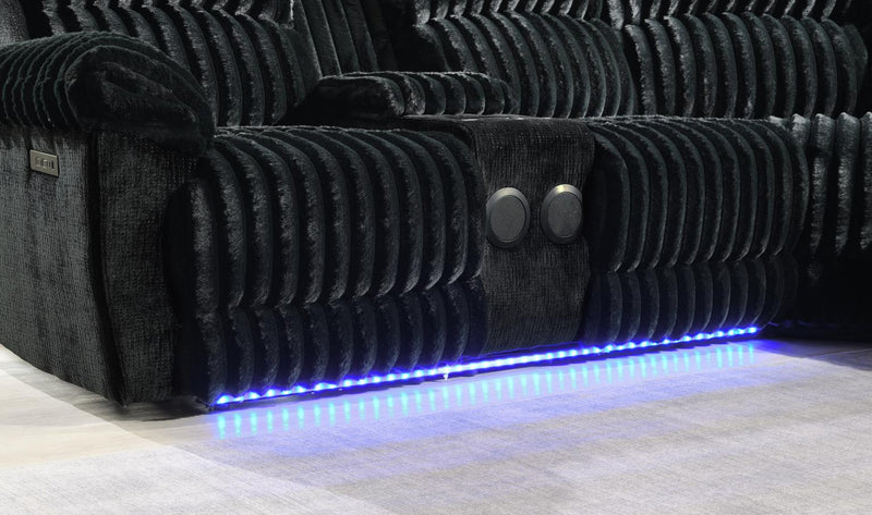 Great Black Power Reclining Sectional