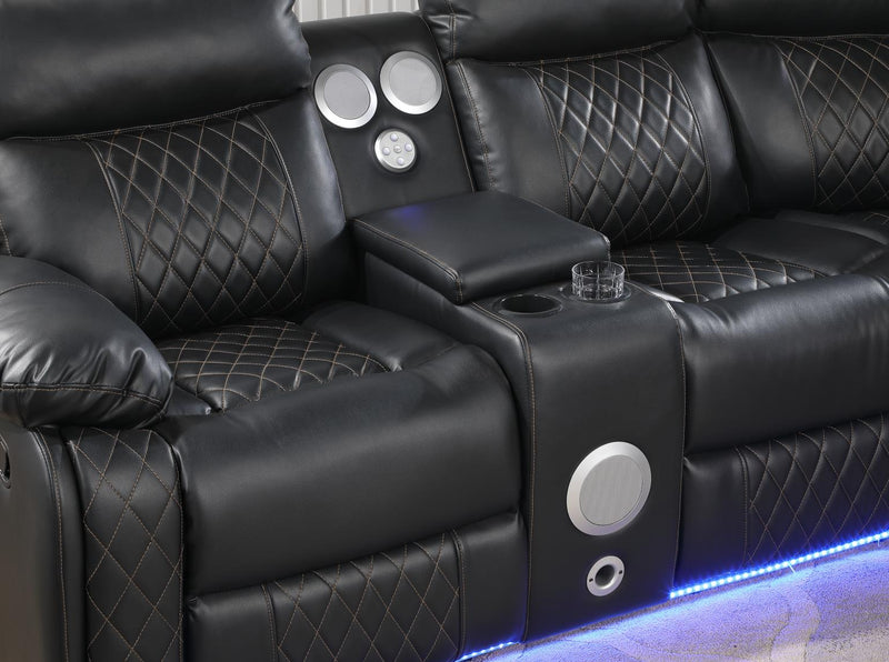 Seccional Benz Black Motion de 3 piezas