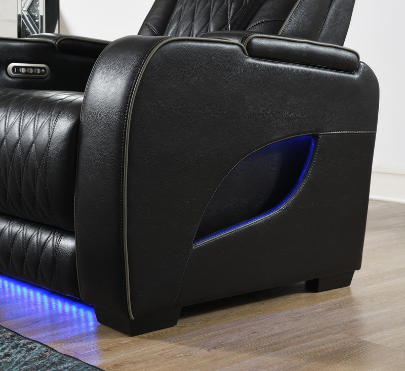 Portia Black Motion Living Room Collection