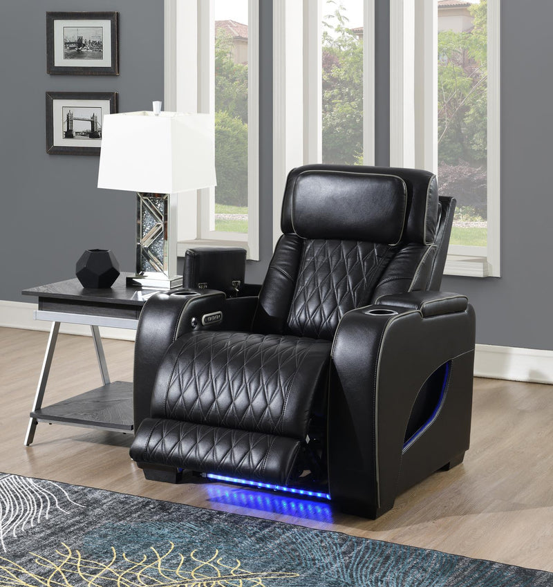 Colección de sala de estar reclinable Portia Black