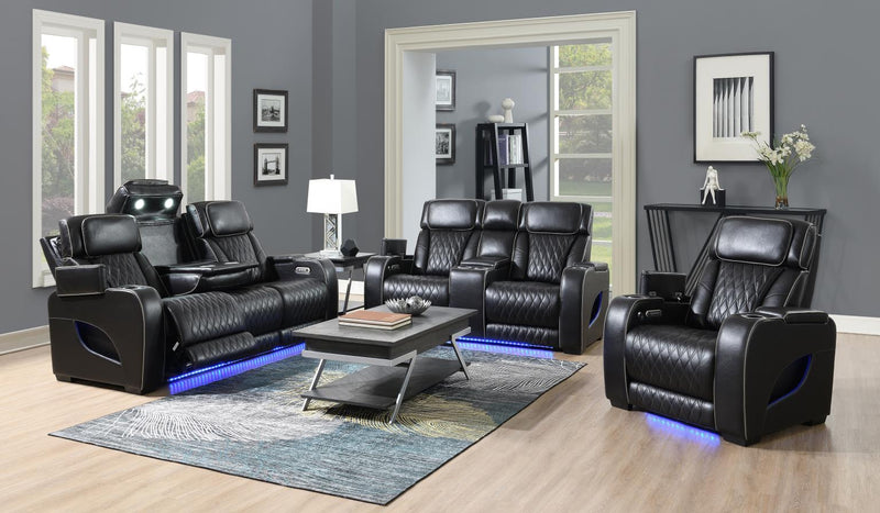 Portia Black Motion Living Room Collection