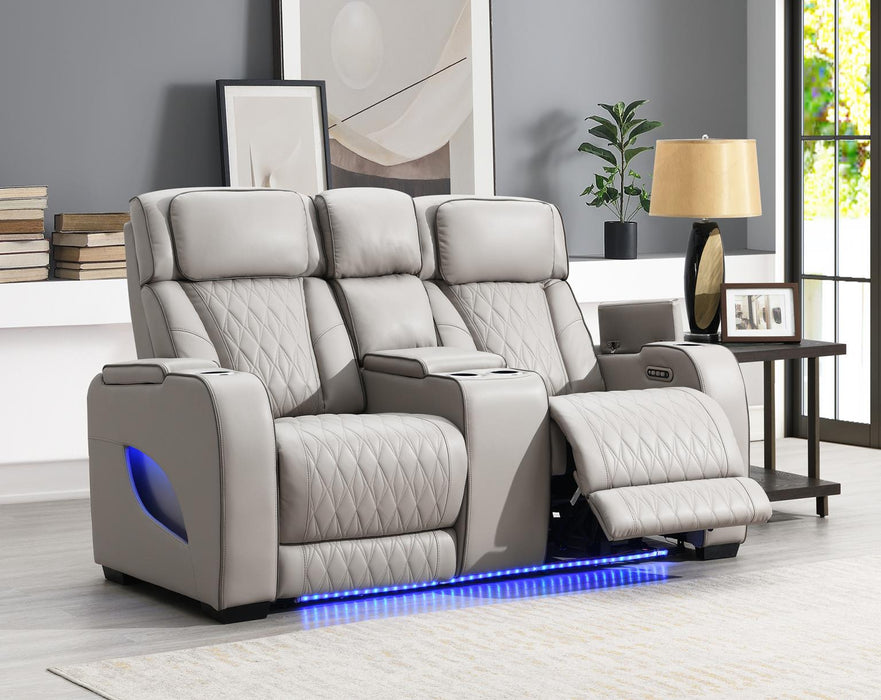 Portia Gray Power Reclining Sofa-Power Reclining Loveseat Living Collection