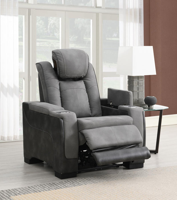 Slate Power Reclining W/Pwr Headrest, Storage Arms/Usb And Wireless Charger Loveseat