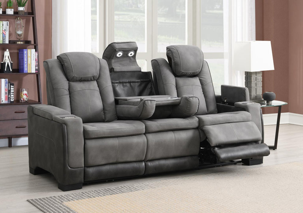 Slate Power Reclining W/Pwr Headrest, Storage Arms/Usb And Wireless Charger Loveseat