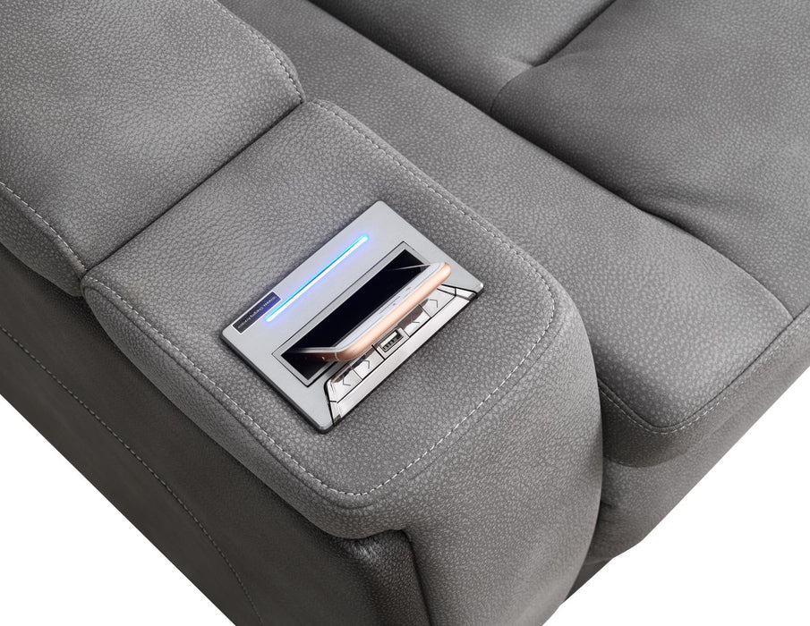 Slate Power Reclining W/Pwr Headrest, Storage Arms/Usb And Wireless Charger Loveseat