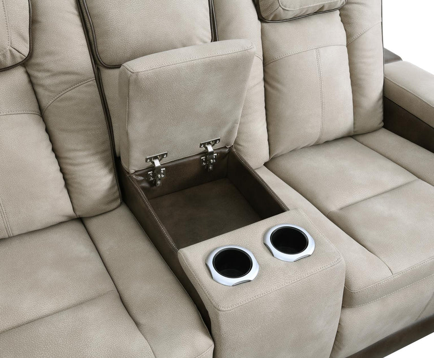 Sand Power Reclining W/Pwr Headrest, Storage Arms/Usb And Wireless Charger Loveseat