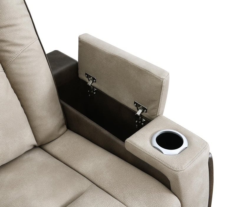 Sand Power Reclining W/Pwr Headrest, Storage Arms/Usb And Wireless Charger Loveseat