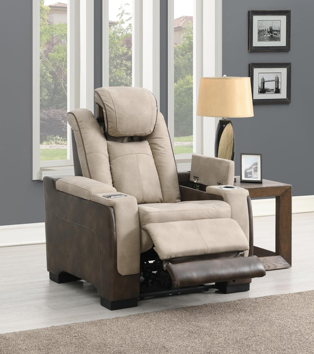 Sand Power Reclining W/Pwr Headrest, Storage Arms/Usb And Wireless Charger Loveseat